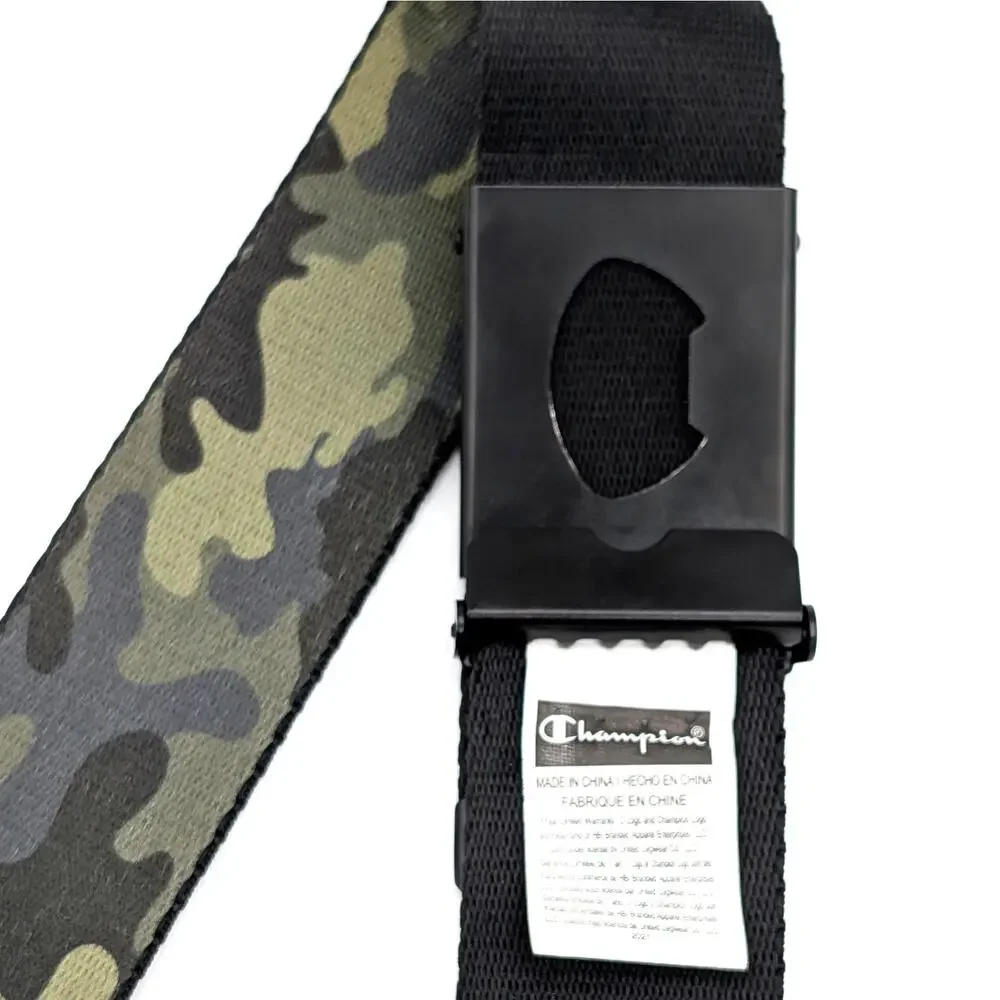 Champion Ratchet Web Belt Camouflage OS Adjustable Gorpcore Green Black Camo